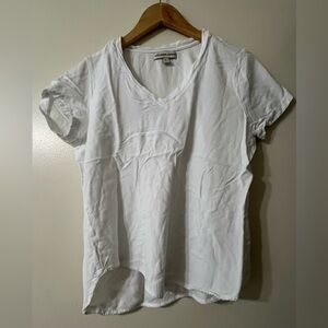 White V-Neck Women's Top